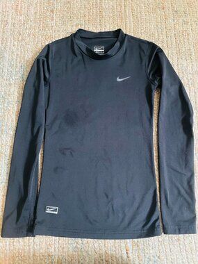 Nike Pro Boys Unisex Compression Athletic Shirt Black Size Medium M 10-12